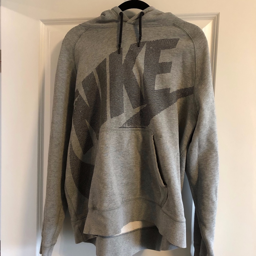 Gray XL Nike Swoosh Sweatshirt Hoodie